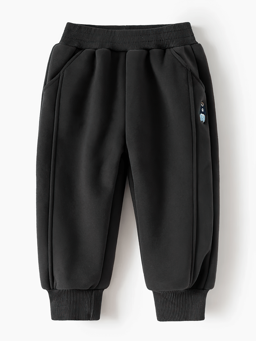 Boys Fleece Lined Sport Jogger Pants with Cuffs - SF3912, featuring elastic waist, ankle cuffs, and side pockets for active kids.