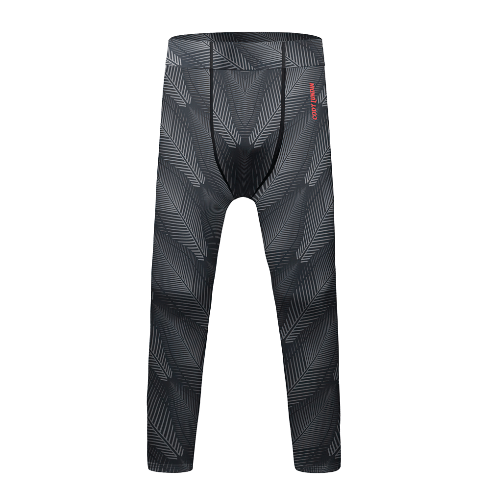 Boys Graphic Sport Compression Running Leggings - SF3864 with bold graphics and elastic waist, ideal for active movement.