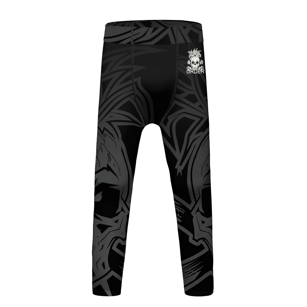 Boys Graphic Sport Compression Running Leggings - SF3864 with athletic graphics, elastic waist, full leg coverage for active movement.