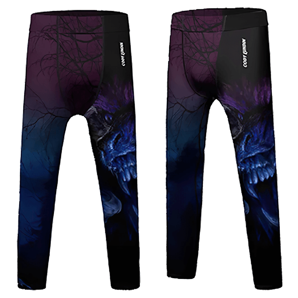Boys Graphic Sport Compression Running Leggings - SF3864 featuring bold athletic graphics and elastic waist for secure fit.