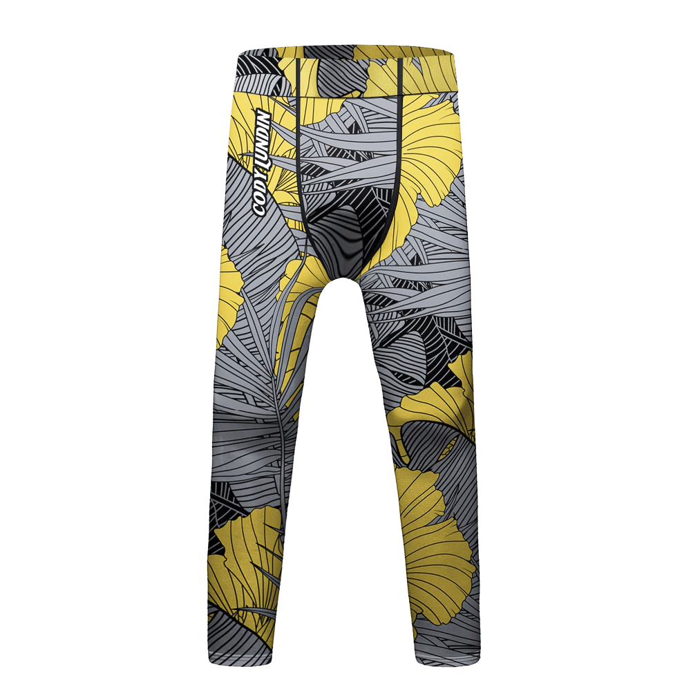Boys Graphic Sport Compression Running Leggings - SF3864 with bold graphics and elastic waist for active movement and full leg coverage.