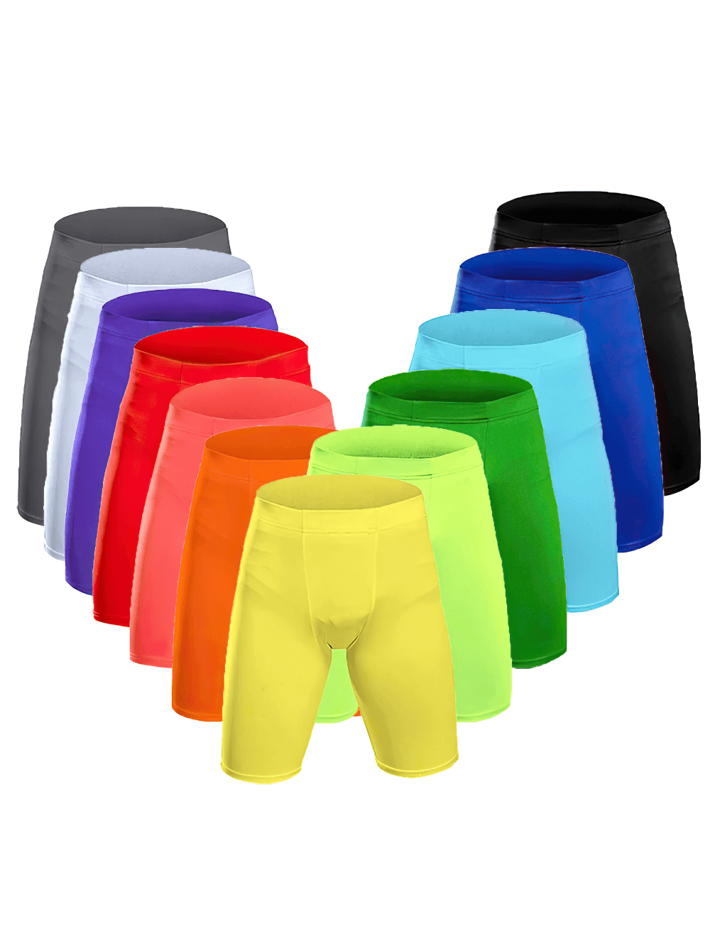 Colorful Boys Running Shorts with Stretchy Waistband - SF3781, displaying a range of vibrant athleticwear ideal for sports and training.
