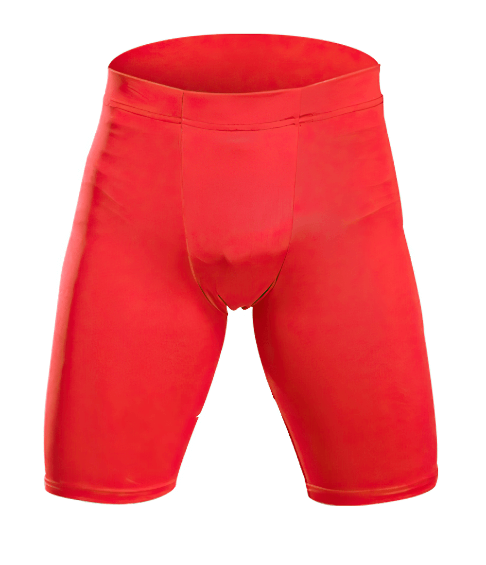 Boys Running Shorts with Stretchy Waistband - SF3781 in bright red color for sports and training.
