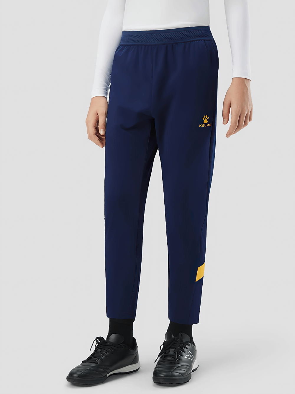 Boys Thermal Training Pants with Elastic Waist - SF3662, fleece-lined for warmth, perfect for football and active play, shown in navy blue.