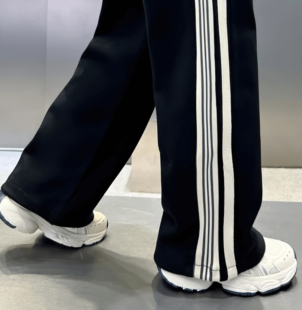 Boys Trendy Sport Pants with Stripes - SF3705, wide-leg breathable design, perfect for athletic and casual activities.