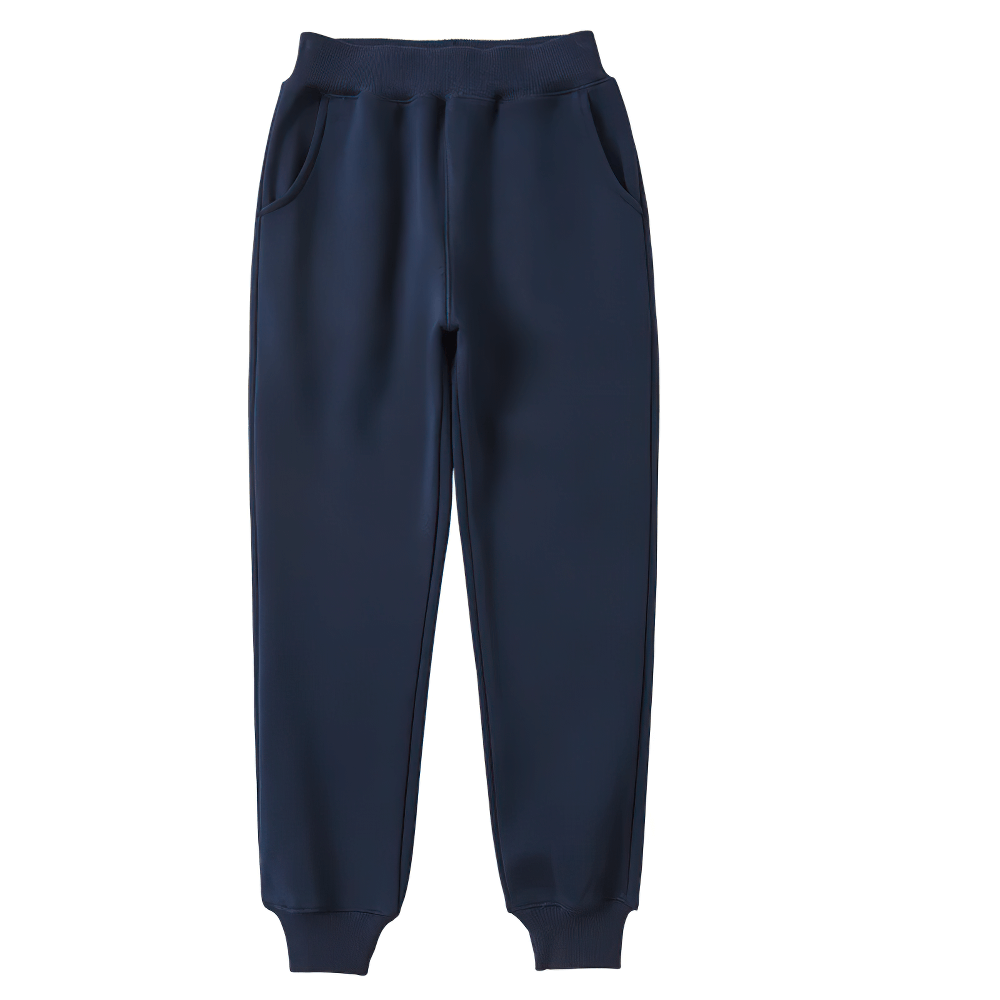 Boys Warm Jogger Sweatpants with Elastic Waist - SF3693, navy blue casual fleece pants for active kids' outdoor play and school wear.