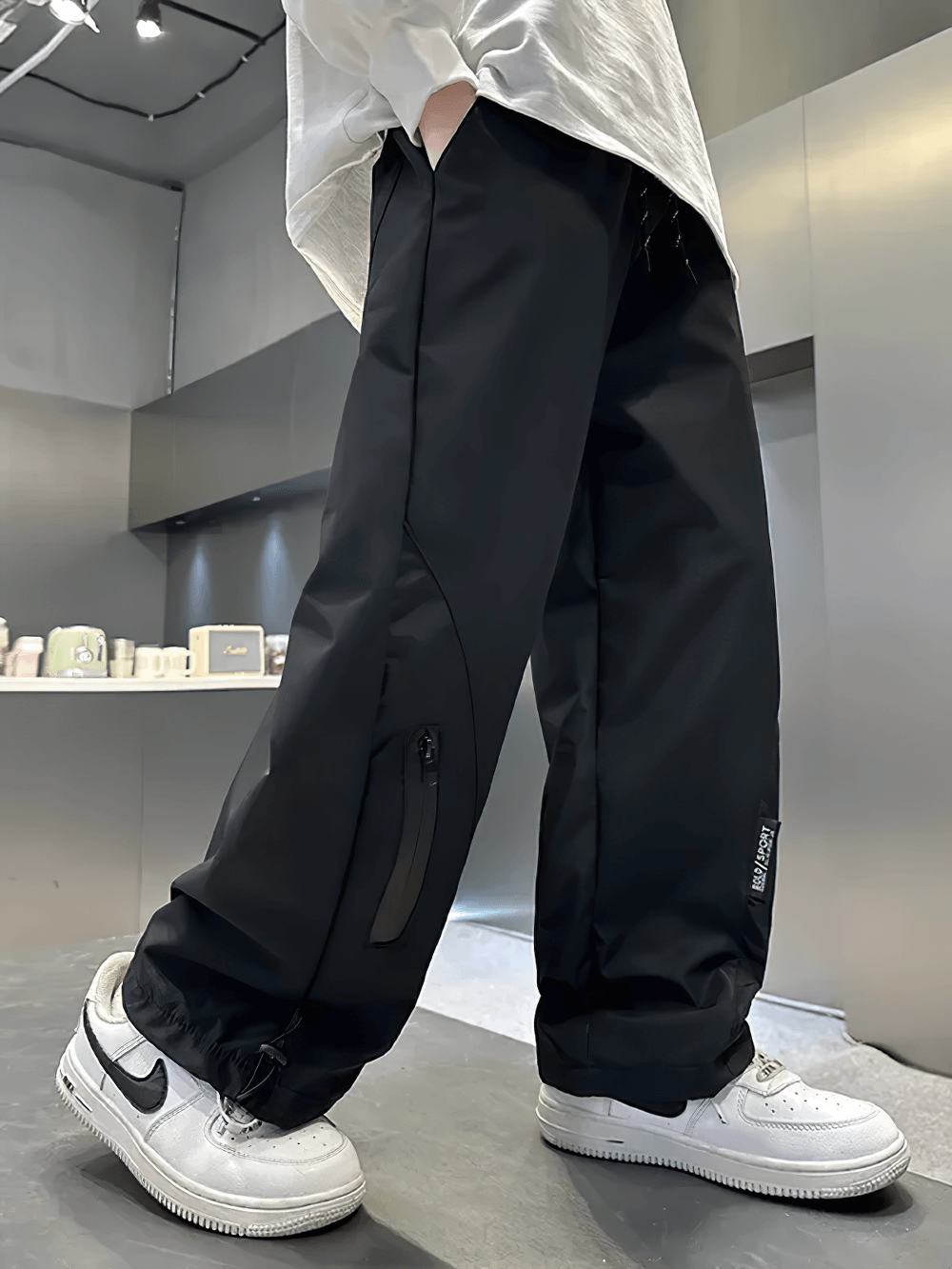 Boys Wide-Leg Streetwear Pants with Pockets - SF3706 for active kids, featuring loose fit, elastic waist, and practical pockets.