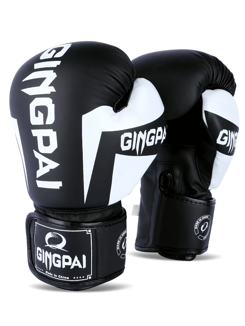 Black and white breathable boxing training gloves for sparring, perfect for MMA, Muay Thai, and Karate - Model SF2686.