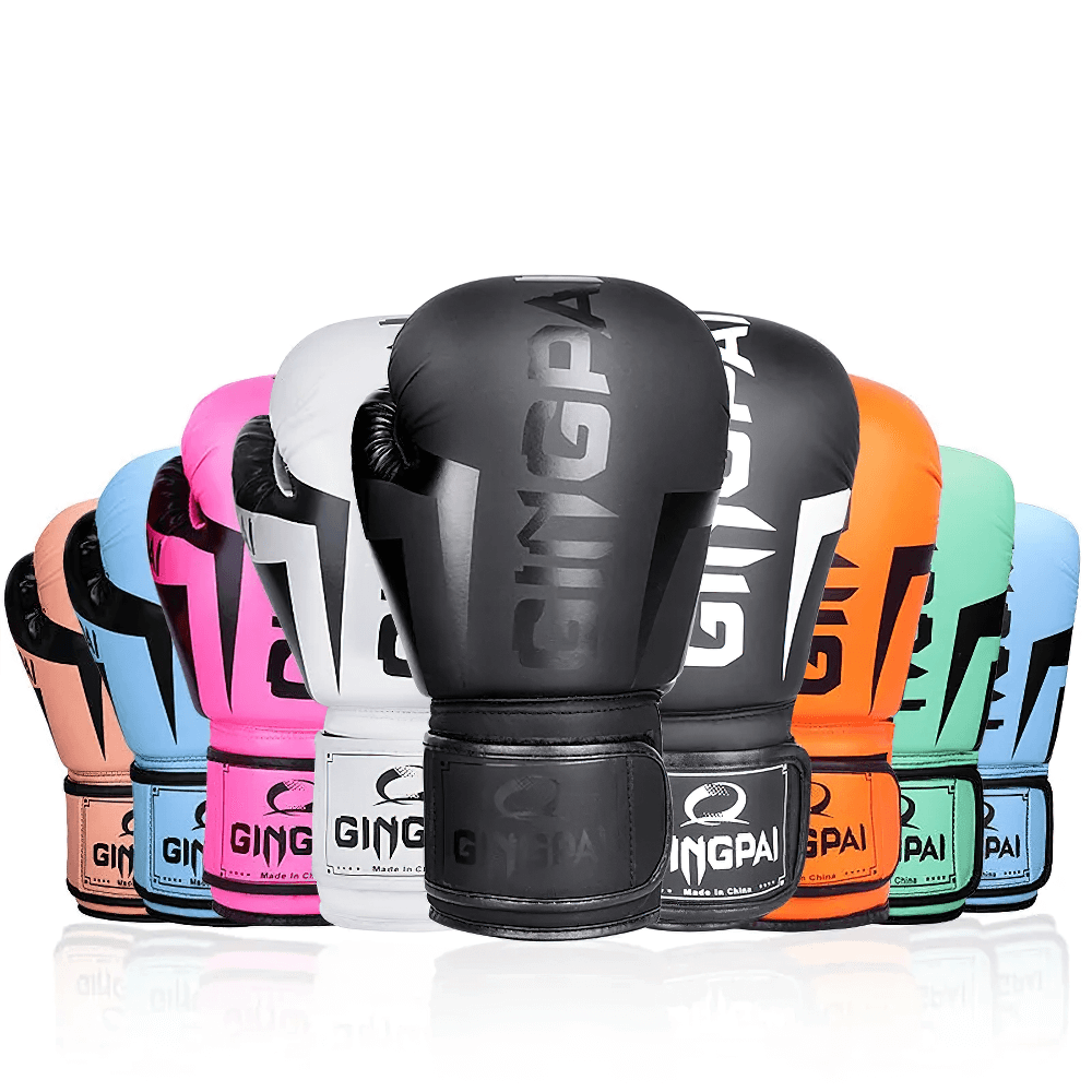 Colorful array of breathable boxing training gloves for sparring, ideal for MMA, Muay Thai, and Karate. Model SF2686.