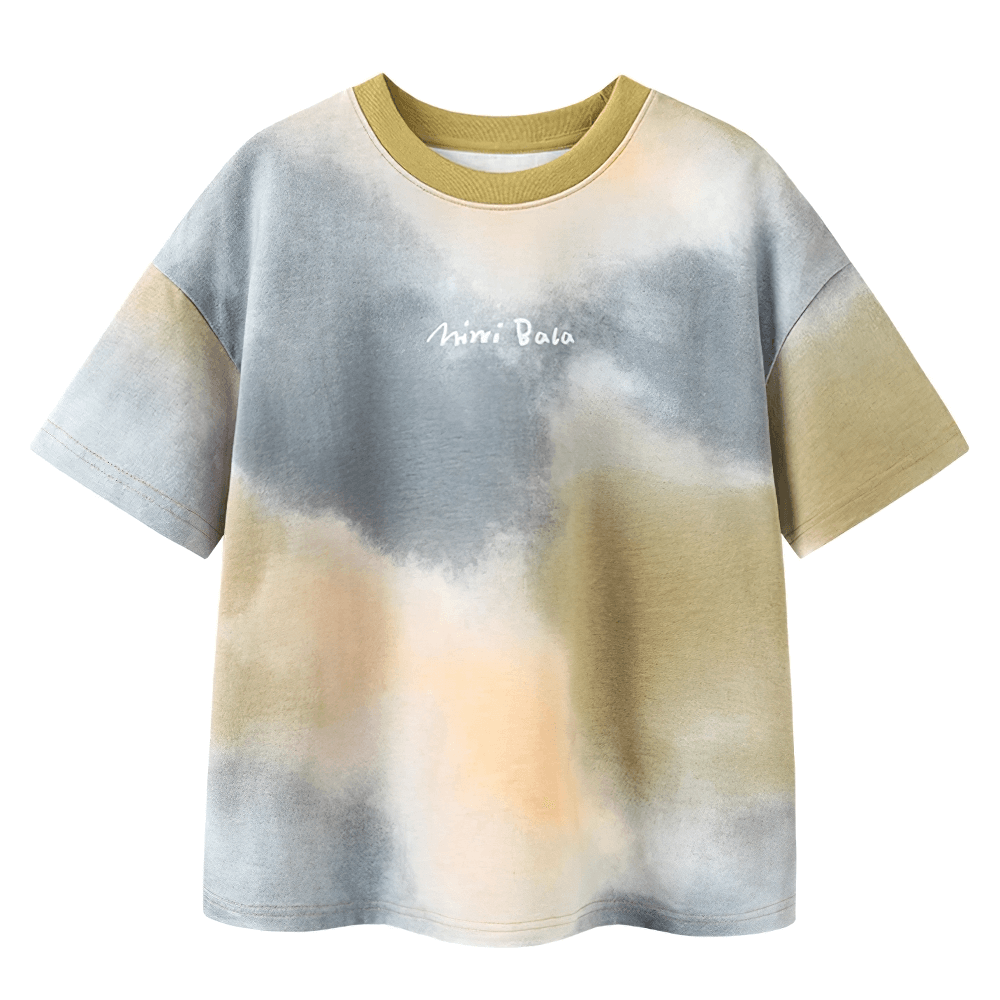Breathable Cotton Tie-Dye Tee for Boys and Girls - SF3683 in pastel colors, perfect for summer play and fun outdoor activities.