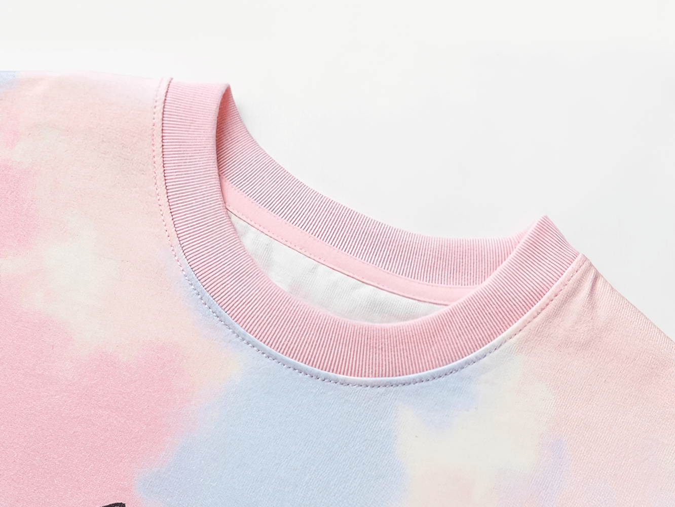 Close-up of Breathable Cotton Tie-Dye Tee for Boys and Girls - SF3683 in pink and blue hues.