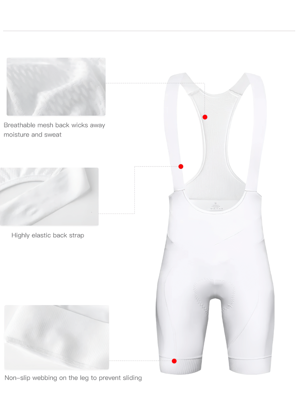 Breathable Cycling Bib Shorts with Non-Slip Grip - SF2584