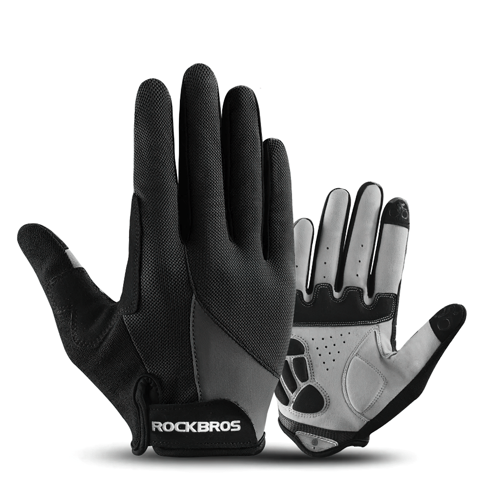 Breathable cycling gloves with anti-slip design, featuring shock absorption and ergonomic fit for optimal bike performance.