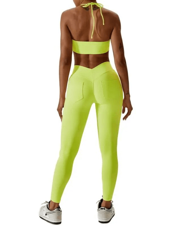 Breathable Elastic Women's Two-Piece Sports Set - SF1754
