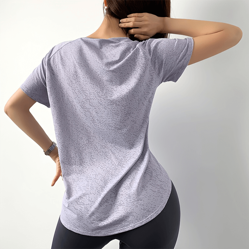 Atmungsaktives Sport-T-Shirt mit lockeren kurzen Ärmeln und Knöpfen – SF1350 