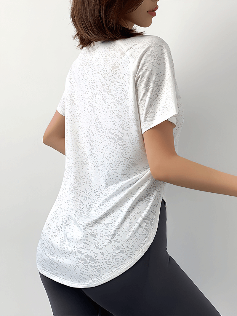Atmungsaktives Sport-T-Shirt mit lockeren kurzen Ärmeln und Knöpfen – SF1350 