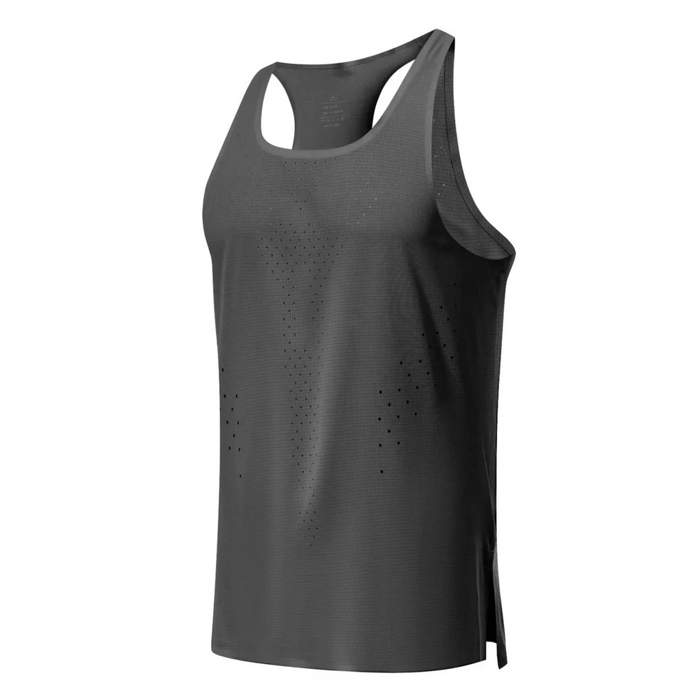 Breathable men's tank top SF2154 in vibrant blue, featuring athletic fit and perforated design for optimal airflow during workouts.