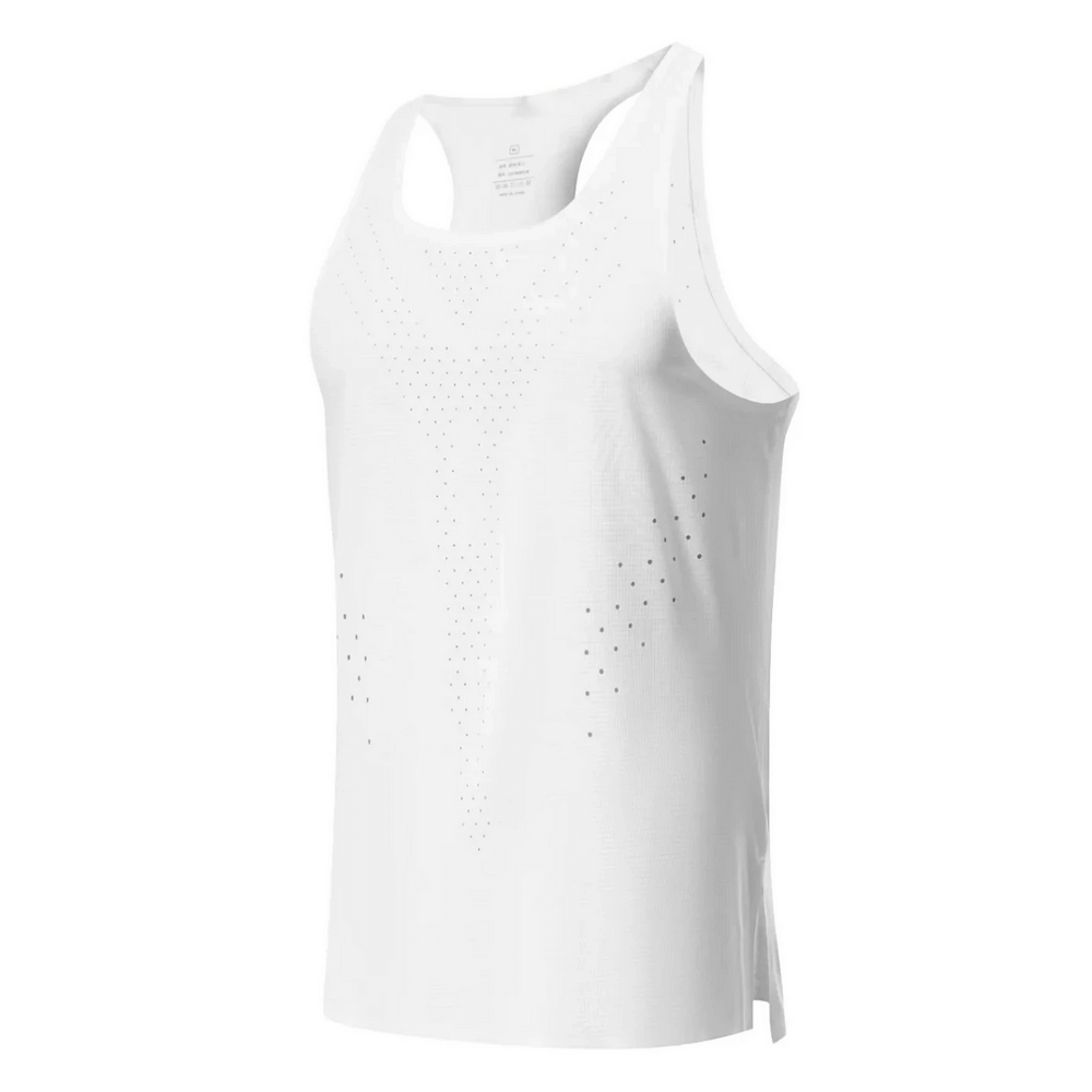 Breathable men’s workout tank top in vibrant color, SF2154, with perforated design for cool, flexible, athletic fit.
