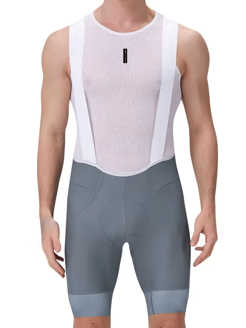 Men's Pro Cycling Bib Shorts SF2589 - Breathable, ergonomic design for long-distance rides in stylish gray.