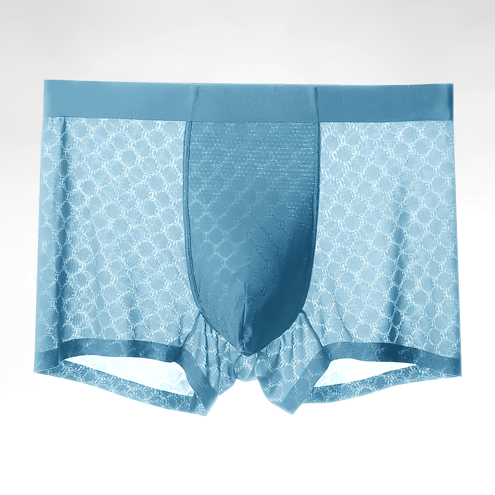 Breathable Men's Seamless Summer Boxer Briefs - SF4672 in a stylish blue color and seamless design for ultimate comfort.