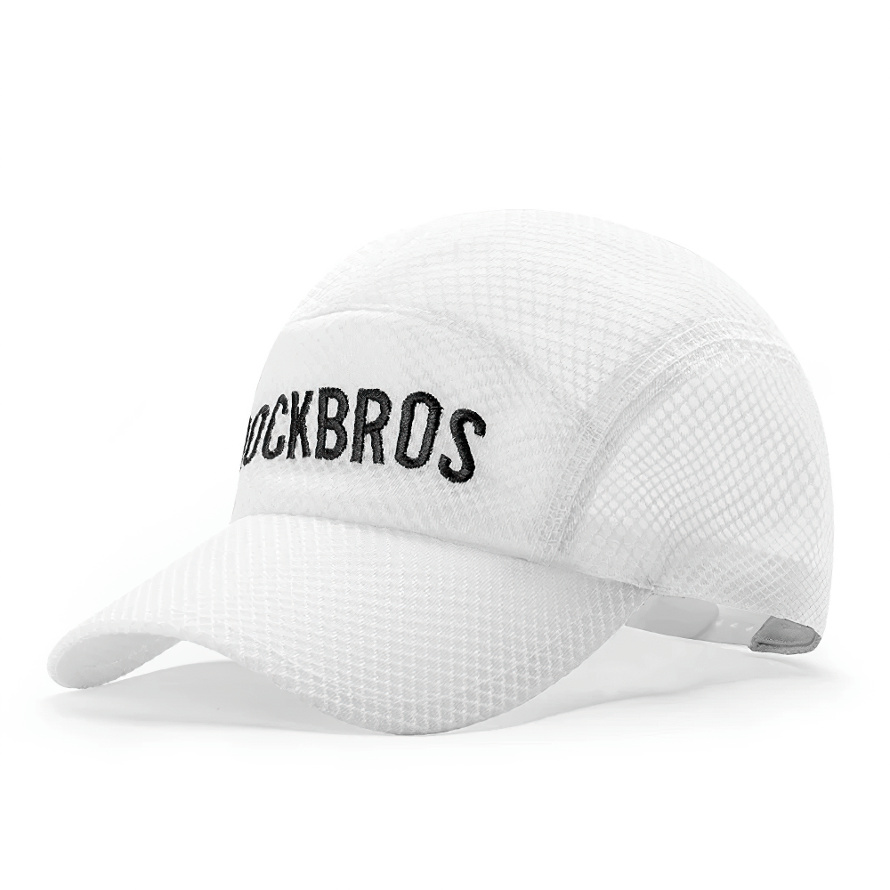 Breathable white mesh cycling cap for outdoor sports with adjustable fit and quick-drying fabric, perfect for summer activities.