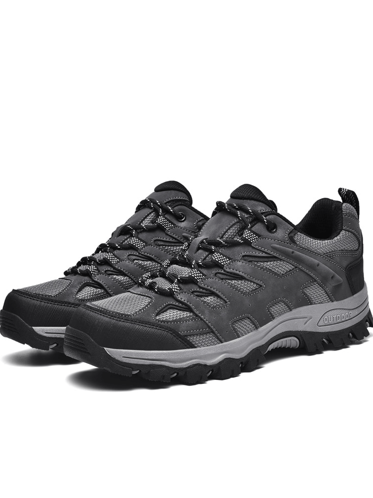Breathable non-slip hiking shoes for men with laces, SF1411, featuring durable polyester upper and anti-slip EVA outsole for outdoor adventures.