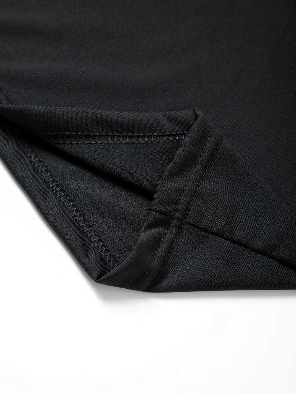Close-up of a black Breathable O-Neck Fitness Tank Top for Gym Training - SF4150 showing stitching detail