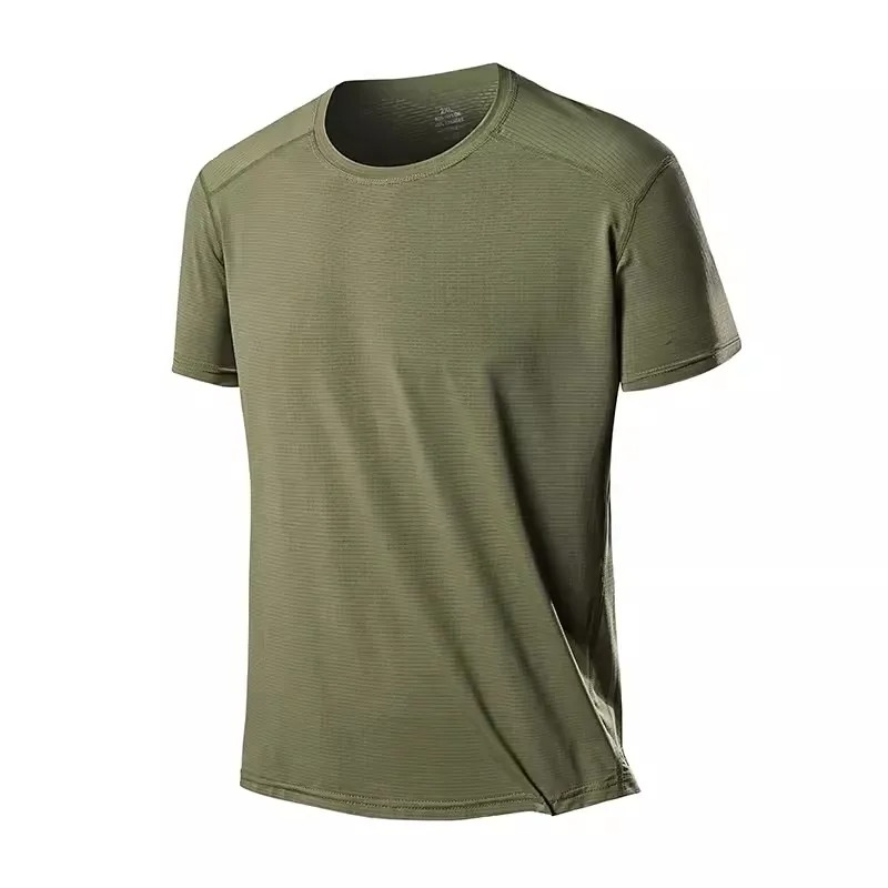 Breathable O-Neck green light t-shirt for active wear, men's quick-dry and elastic tee, perfect for workouts and sports, SF2031.