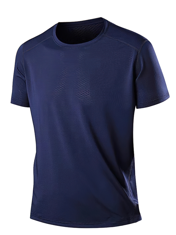 Breathable O-Neck Light T-Shirt for Active Wear, navy blue, quick-dry and elastic, perfect for workouts. Model SF2031.
