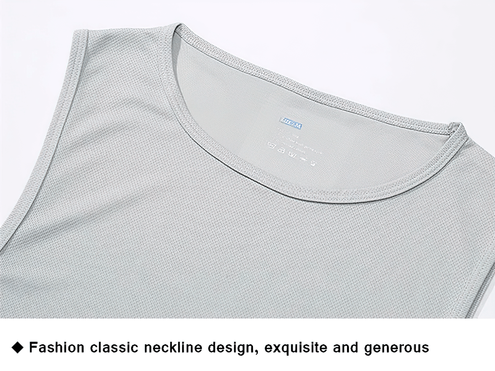 Breathable Print Workout Tank Top for Men - SF4098 with classic neckline design, perfect for gym sessions.