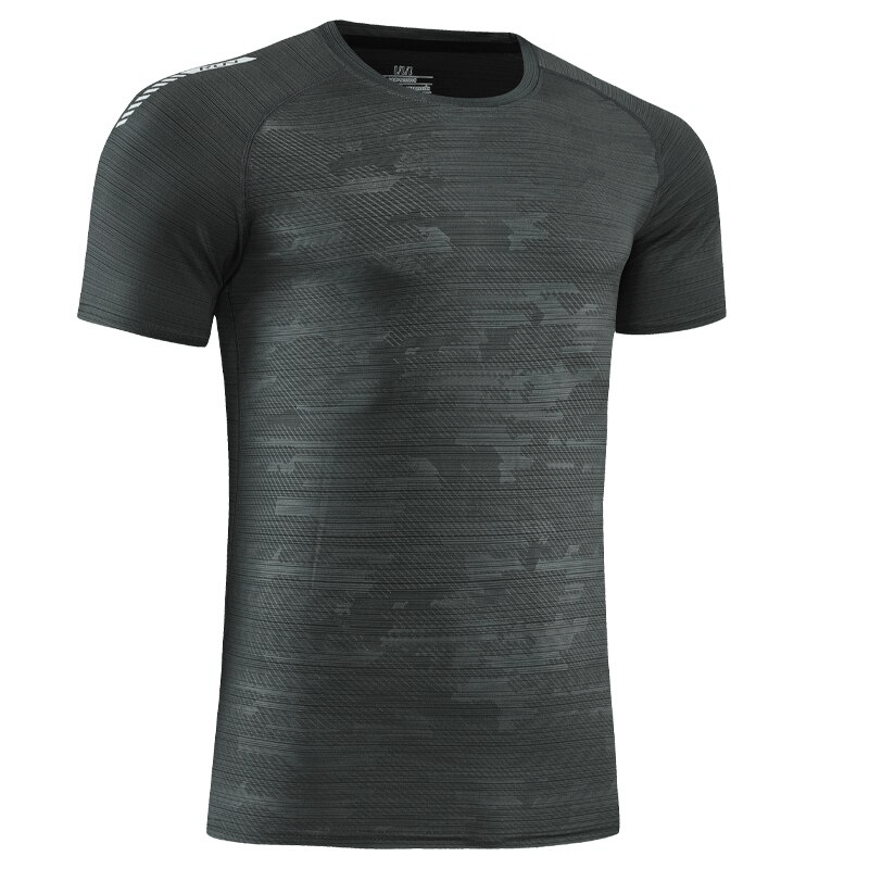 Breathable quick-drying sports men's t-shirt, solid color, O neck, reflective strips, perfect for running and fitness, SF1499