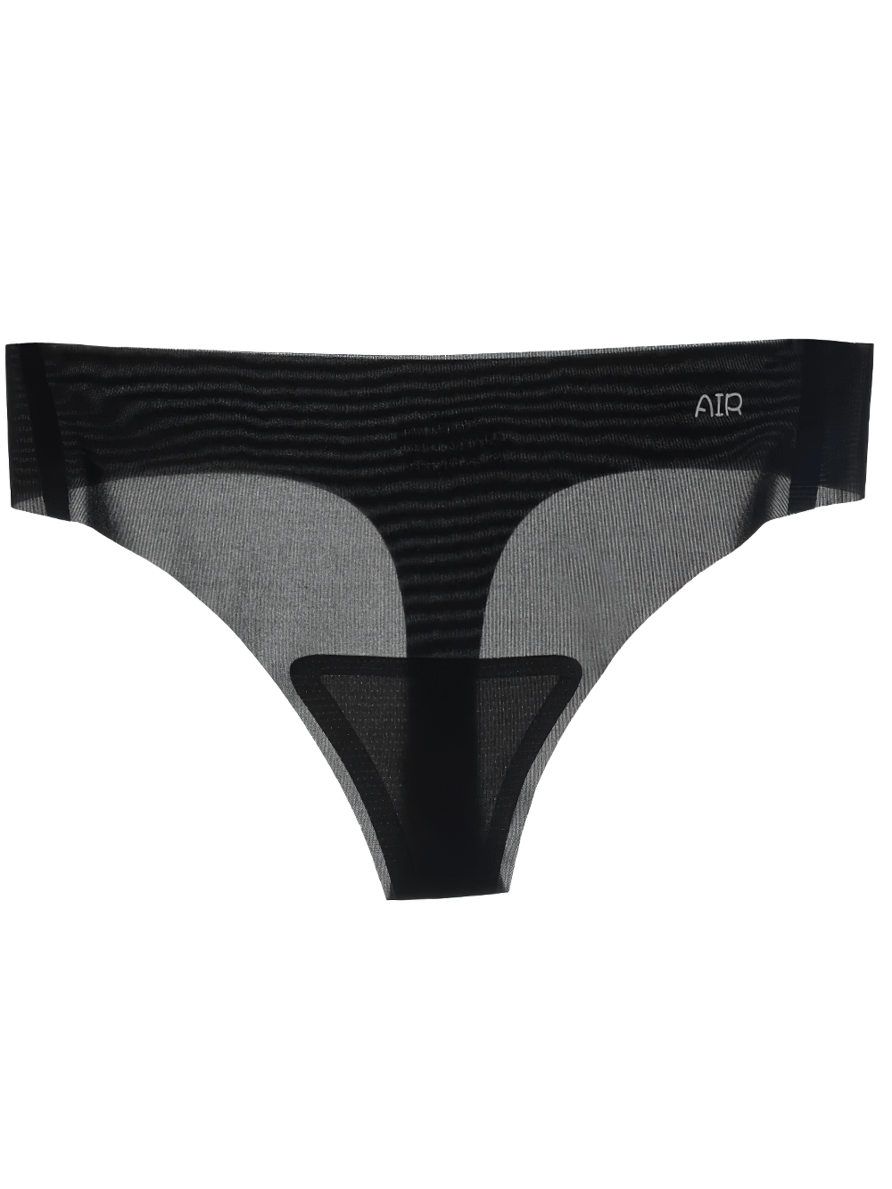 Black breathable seamless invisible thong underwear SF2518 with laser-cut edges for a sleek no-show effect under outfits.