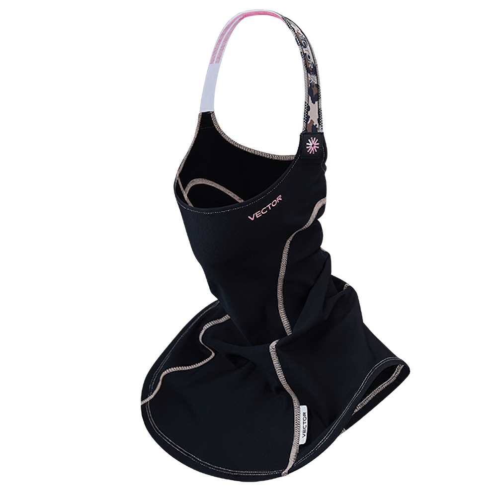 Breathable ski and snowboard half face mask in black with scarf design, perfect for winter sports and motorcycling - SF2480