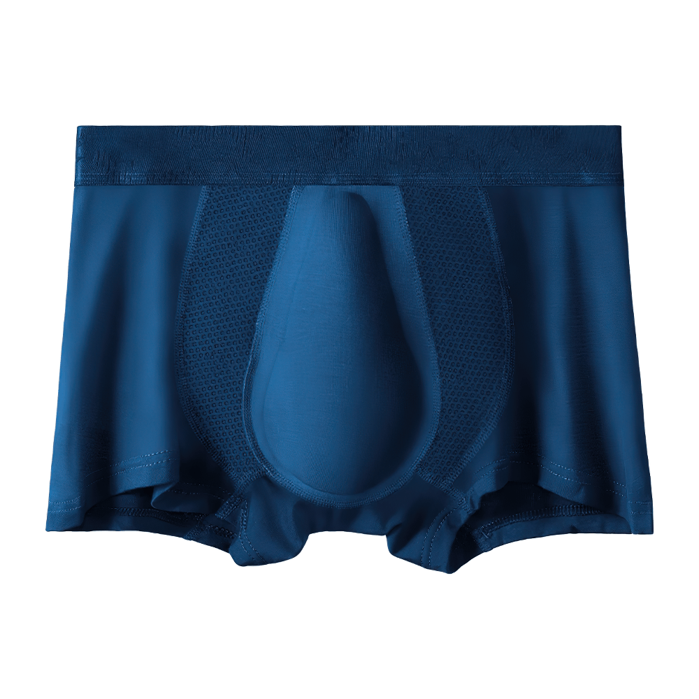 Breathable Trunk Underwear with Contour Front - SF4740 in blue, featuring mesh pouch panels and low-rise cut.