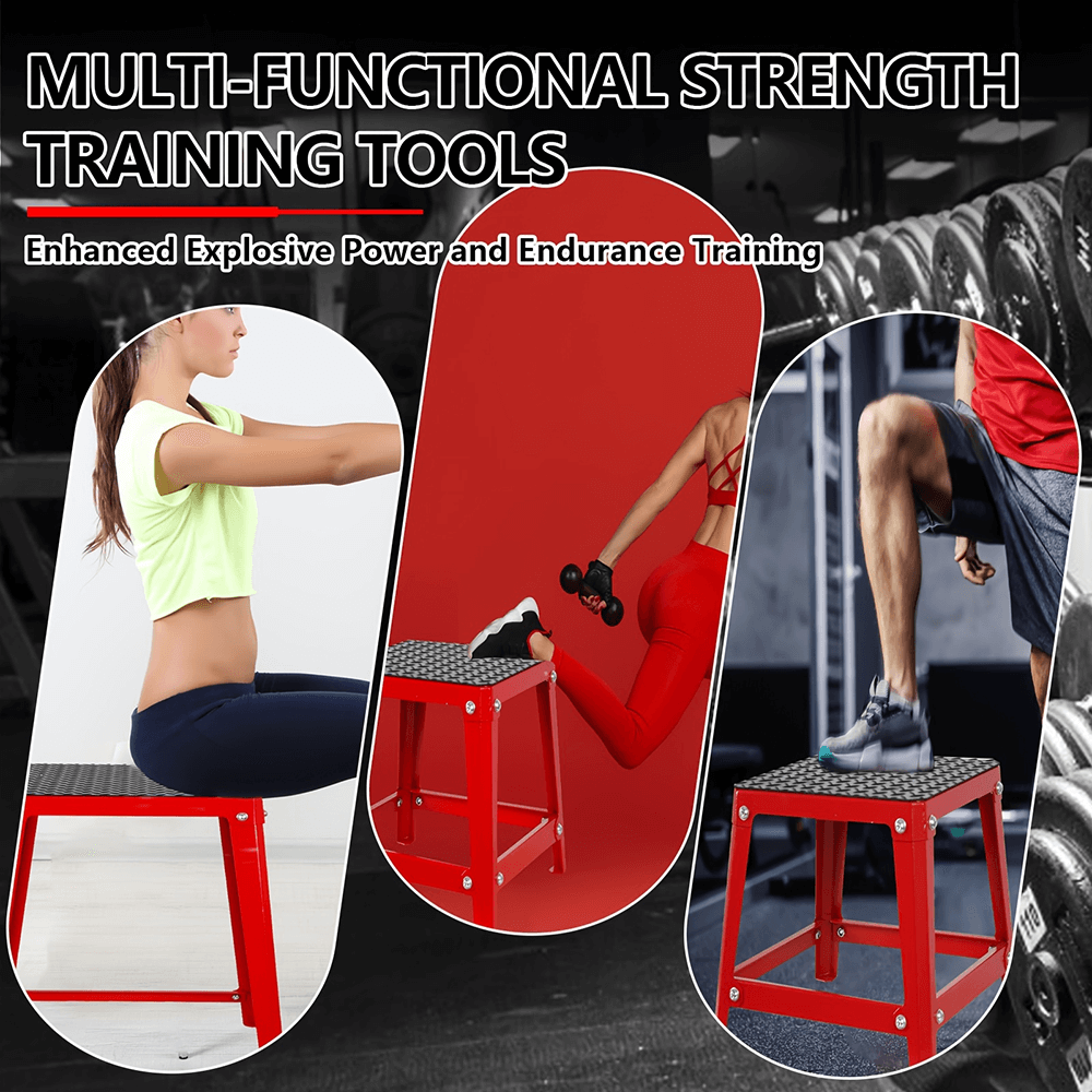 Alt Tag: SF2805 Steel Plyometric Boxes for Home Workouts with Anti-Slip Surface, Enhancing Strength and Endurance Training