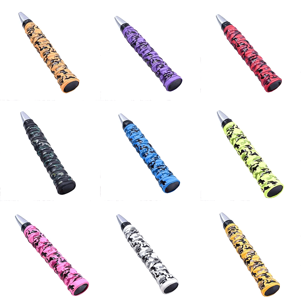 Colorful Camo Tennis Racket Grip Tapes Anti-Slip Overgrip - SF3440 in assorted colors for enhanced racket control.