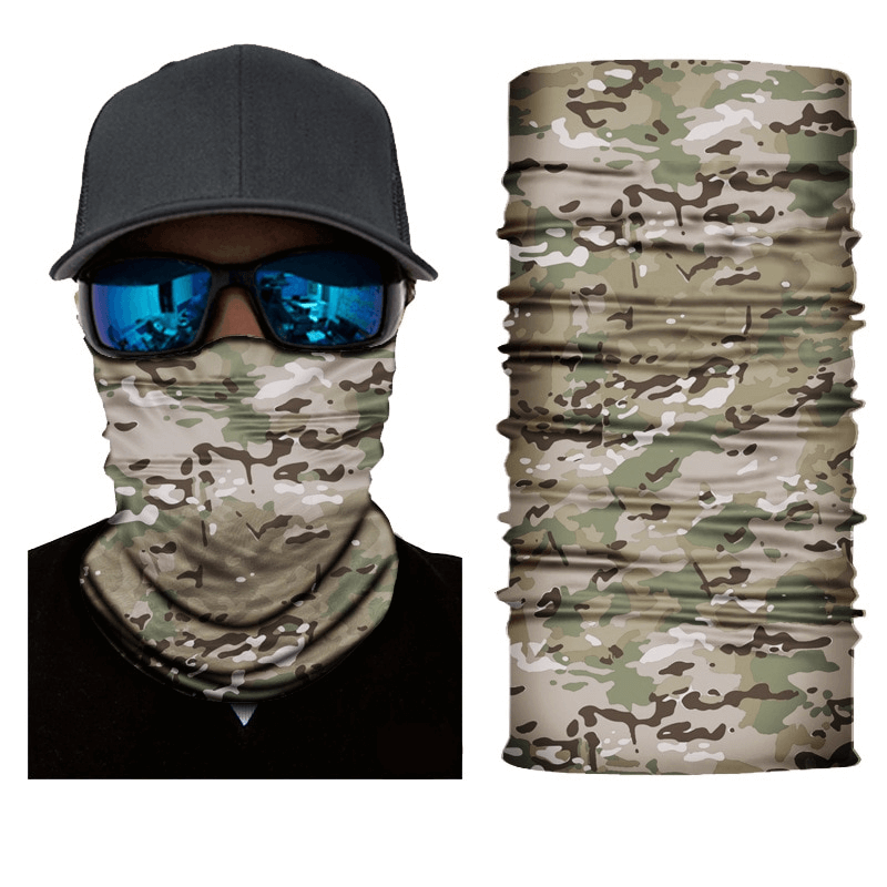 Camouflage cycling face mask and neck gaiter, unisex, elastic, quick-drying, breathable, for mountain sports and cycling - SF1389