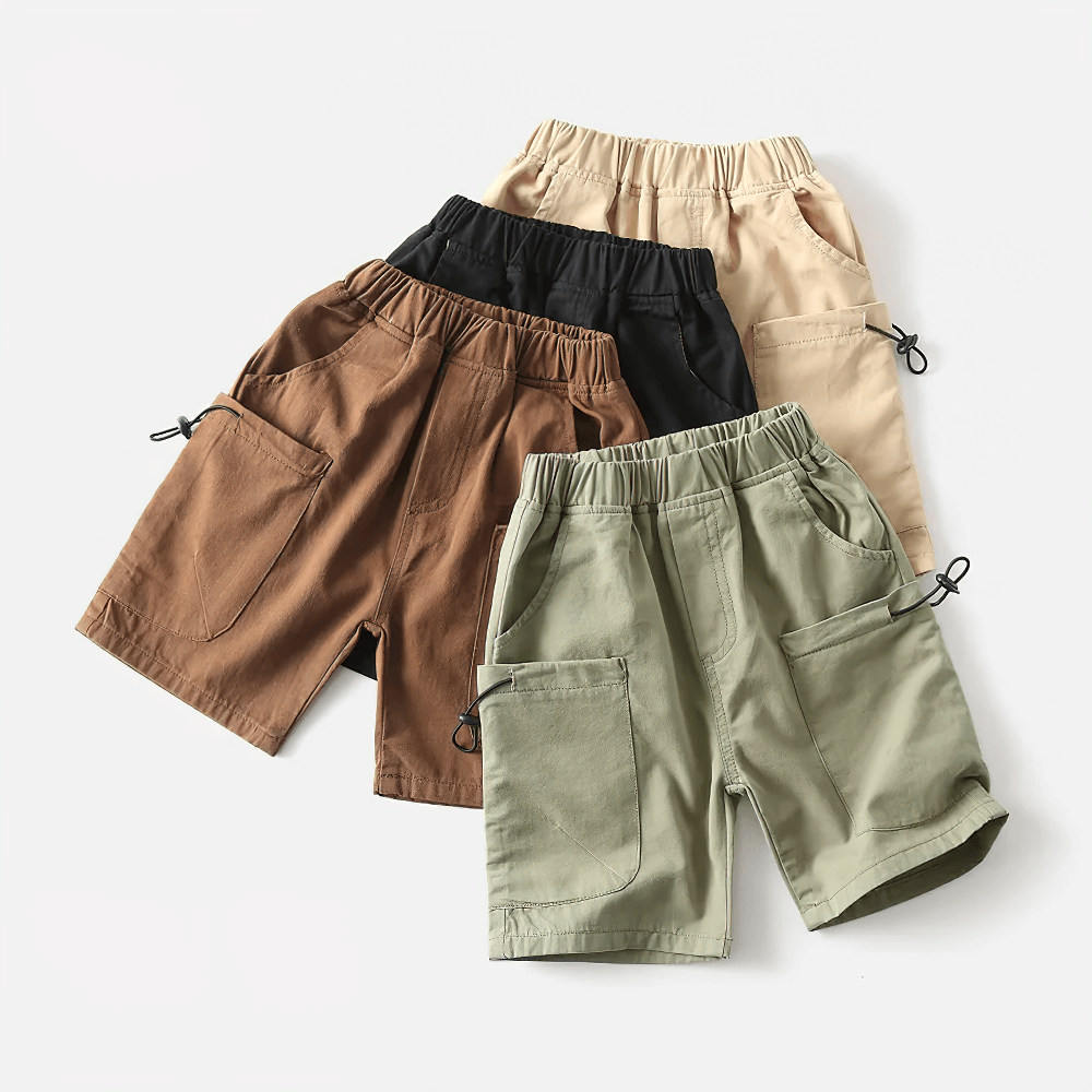 Cargo Shorts With Pockets And Drawstring Design - SF3721 for boys, featuring multiple pockets and adjustable hem for active outdoor adventures