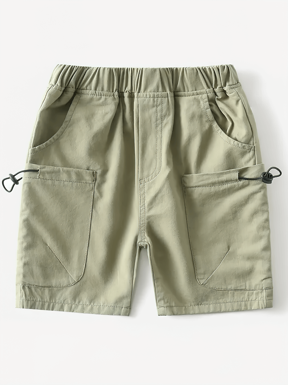 Boy's Cargo Shorts With Pockets And Drawstring Design - SF3721, featuring multi-pocket layout and adjustable hem in durable fabric.