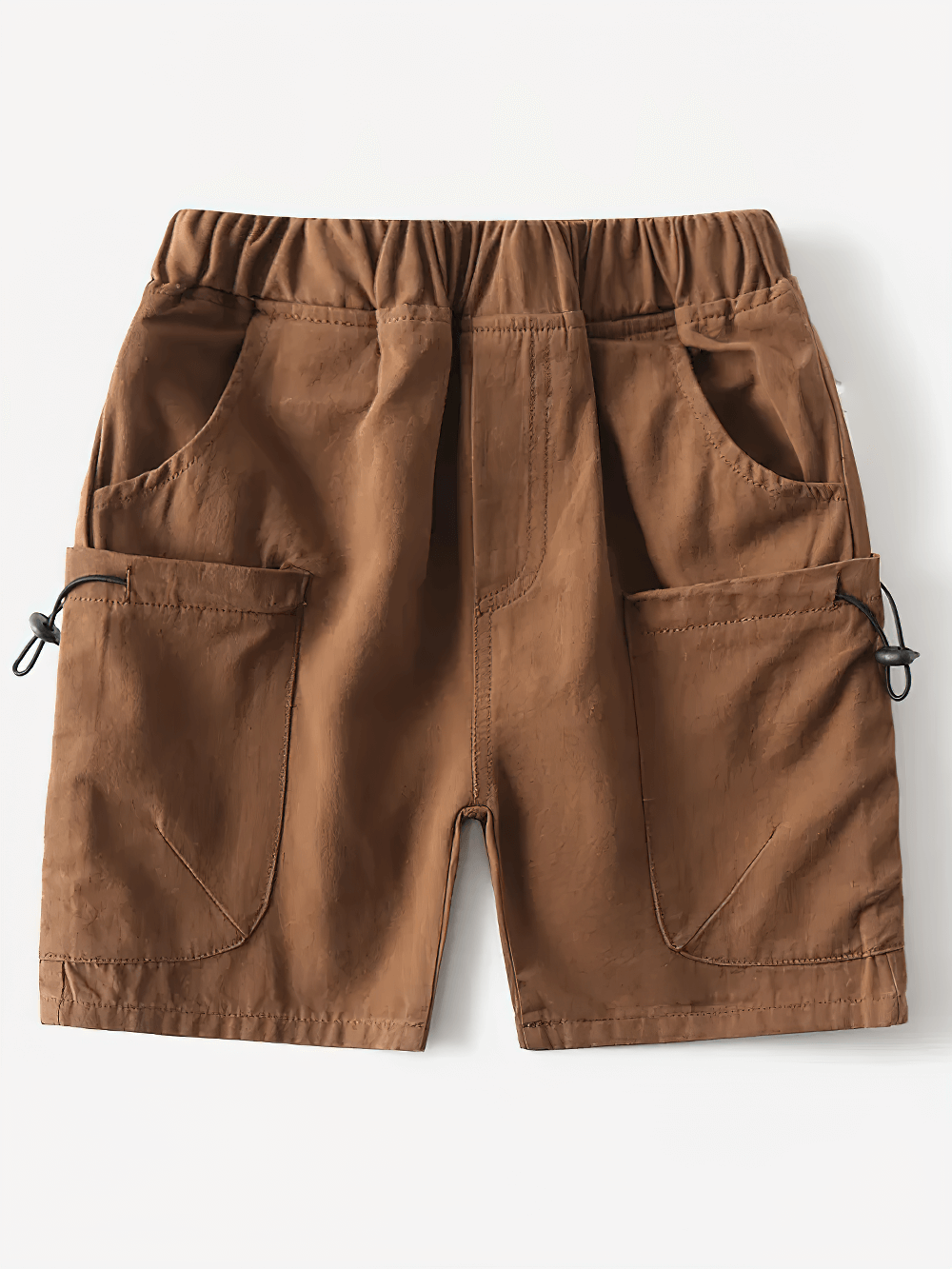 Cargo Shorts With Pockets And Drawstring Design - SF3721, brown boy's outdoor utility shorts with elastic waistband and adjustable hem