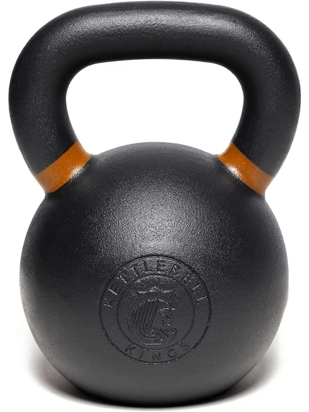 Cast iron kettlebell for strength training workouts, featuring durable design for deadlifts, swings, squats, and presses.