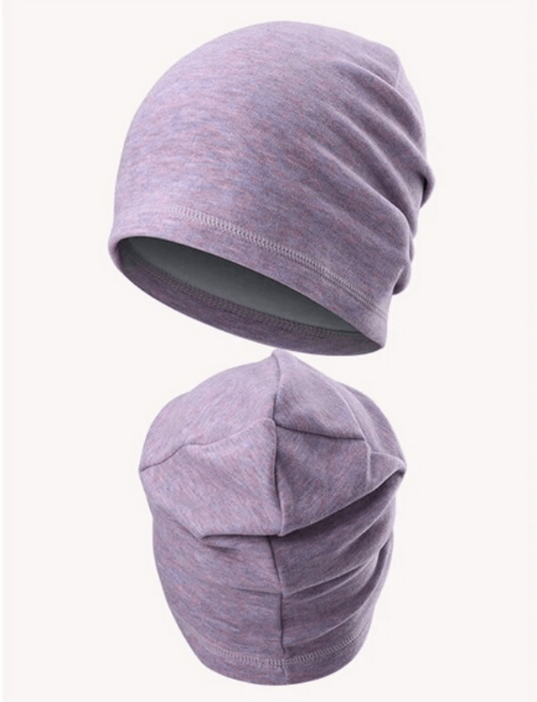 Casual Elastic Thermal Beanies in lavender for Men and Women, lightweight and breathable with superior warmth and stretchability.