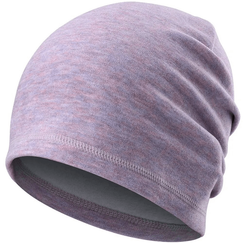Light purple casual elastic thermal beanie, unisex design, made with breathable, odor-resistant fabric for warmth and comfort - SF1693.