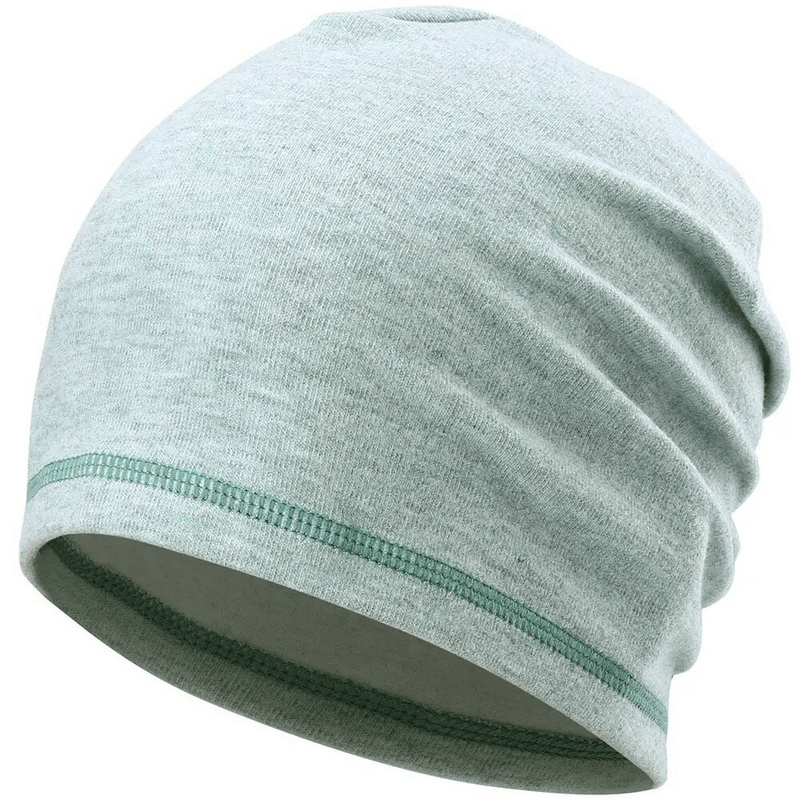 Casual Elastic Thermal Beanie SF1693 in light grey, unisex design, made with breathable, quick-drying materials for warmth and comfort.