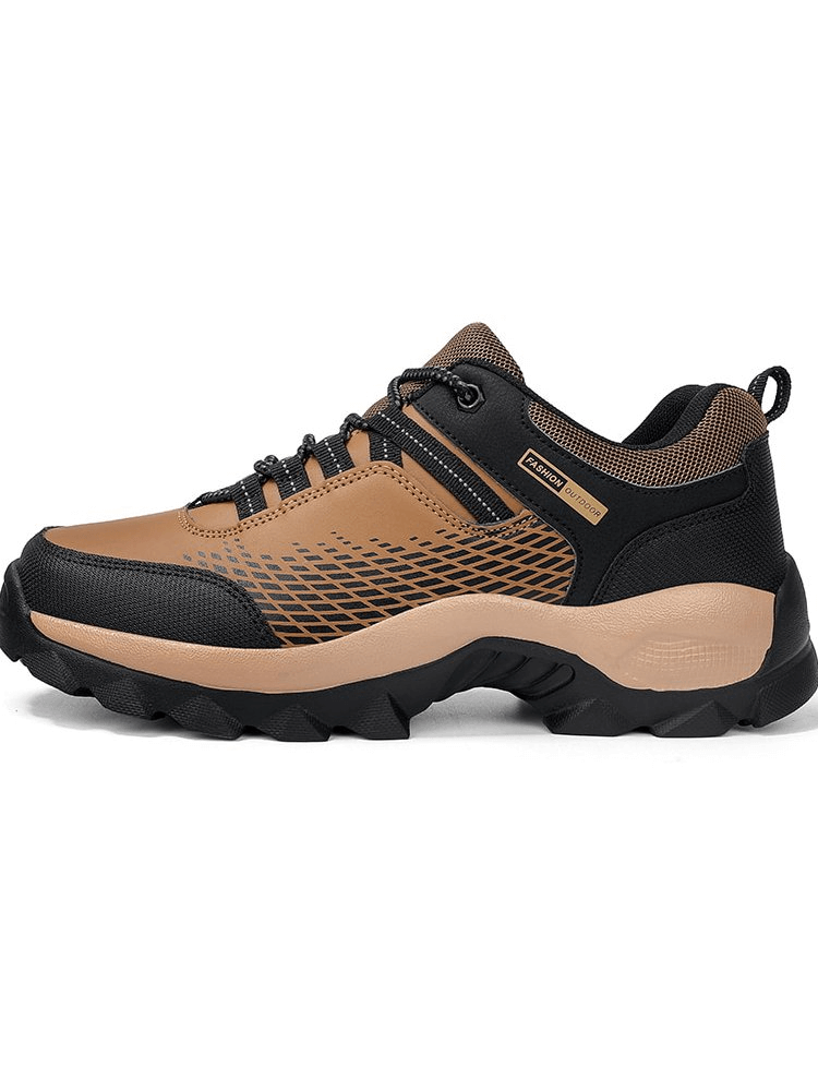 Casual light men's sneakers SF1466 in brown and black with durable artificial leather and breathable lining, perfect for sporty style.