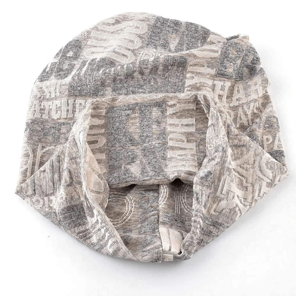 Casual unisex scarf-hat with knitted letters and flower pattern in cotton and polyester, perfect for outdoor activities - SF1694