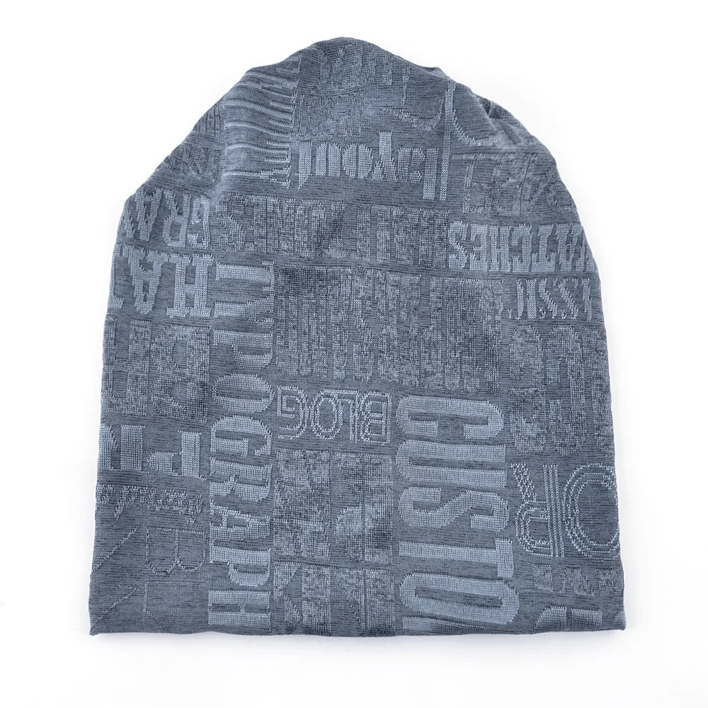 Lässige Schal-Mütze mit gestrickten Buchstaben und Blumenmuster – SF1694 