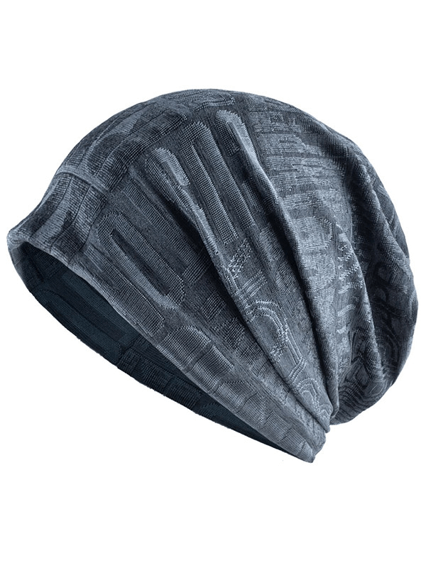 Unisex casual scarf-hat with knitted letters and flower pattern, made of cotton and polyester, perfect for outdoor activities - SF1694