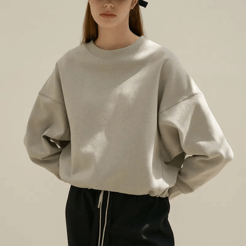 Casual Solid Women's Hoodie with O-Neck Collar and Draw String, 100% Cotton, Loose Fit, Perfect for Comfort and Style - SF1604