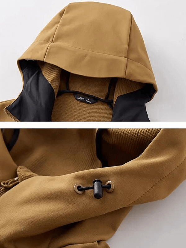 Casual waterproof men's zipper jacket with hood SF0689, featuring durable fabric and sleek design, ideal for outdoor activities.